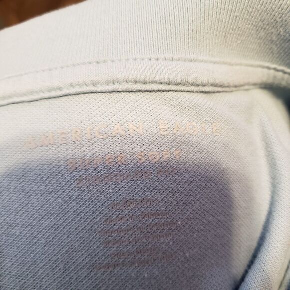 American Eagle Polo Style Lt Blue Men's Pullover Shirt Sz M - Picture 3 of 4